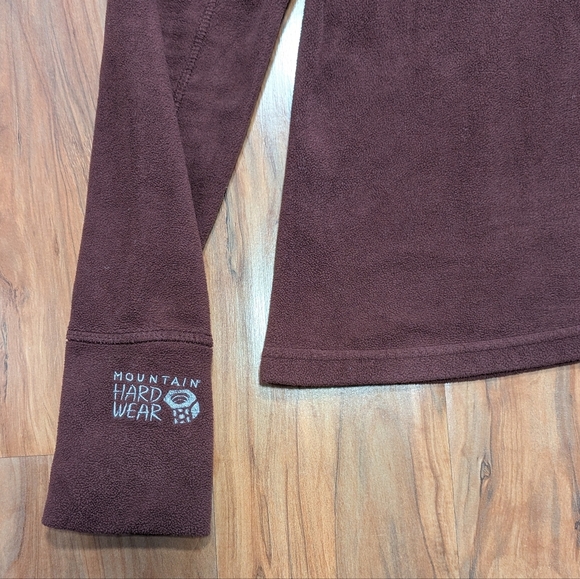 Mountain Hardwear Fleece Quarter-zip Women's Small Burgundy Microchill Pullover - Picture 6 of 8